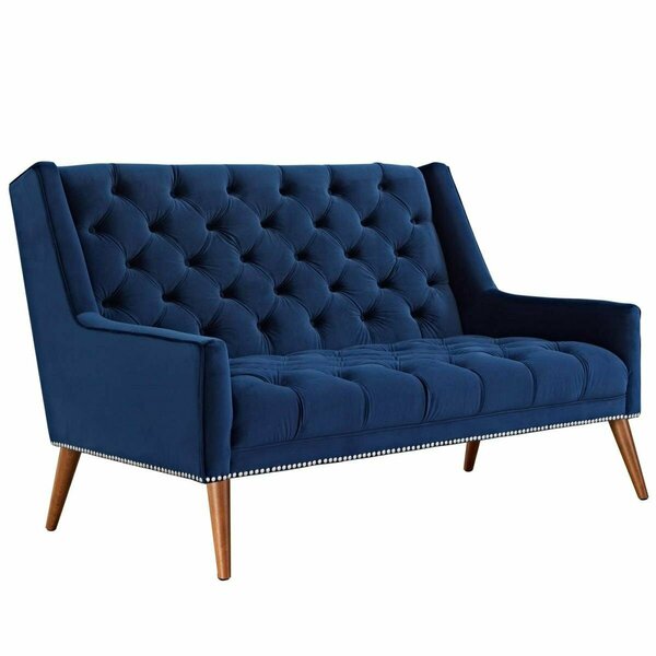 Modway Furniture 36.5 H x 55.5W x 36.5 L in. Peruse Velvet Loveseat, Navy EEI-2462-NAV